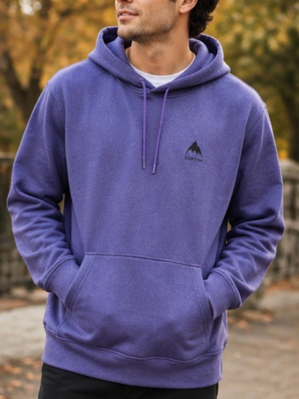 Burton Purple Pullover Hoodie Men’s XL Mountain Logo Sweatshirt
